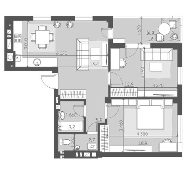 2-кімнатна 65.7 м² в ЖК Шевченка від 27 250 грн/м², Рівне