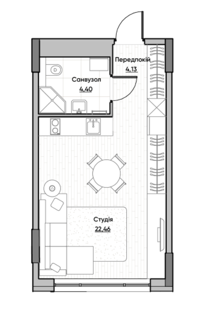 Студія 30.02 м² в ЖК Lucky Land від 45 704 грн/м², Київ