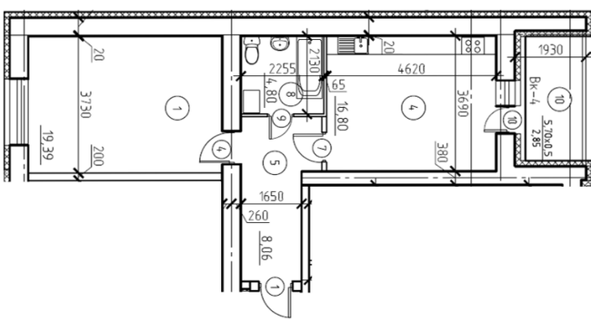 1-кімнатна 54.32 м² в ЖК Еспланада від 13 700 грн/м², Суми