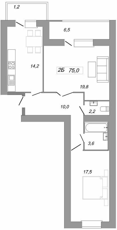 2-кімнатна 75 м² в ЖК Рідний Дім від 12 500 грн/м², Тернопіль