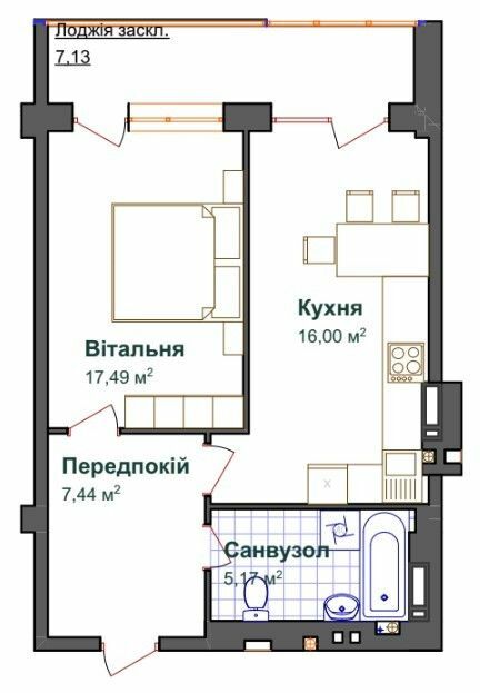 1-комнатная 53.23 м² в ЖК Щастя от 15 400 грн/м², Тернополь