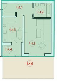 1-кімнатна 48.1 м² в ЖК Горизонт від 13 000 грн/м², с. Петриків