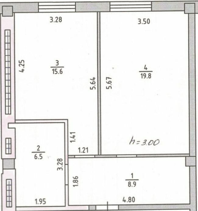 1-кімнатна 50.8 м² в ЖК Спутник від 21 300 грн/м², Херсон