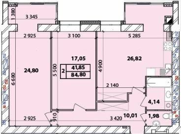 2-комнатная 84.8 м² в ЖК Масаны Панорама от 16 500 грн/м², Чернигов