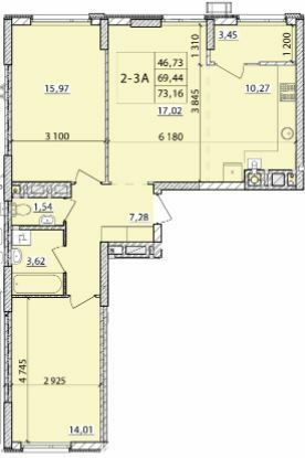 2-кімнатна 73.16 м² в ЖК Масани Сіті від 16 900 грн/м², Чернігів