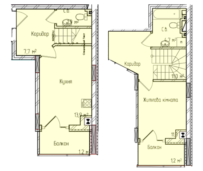 Дворівнева 72.8 м² в ЖК Престижний від 24 050 грн/м², Чернівці