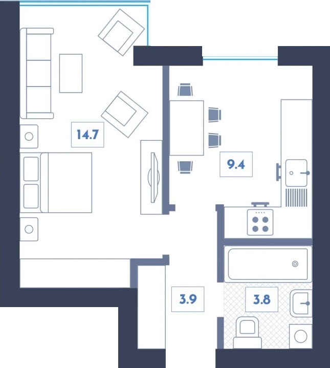 1-комнатная 31.8 м² в ЖК Club House от 26 000 грн/м², Киев