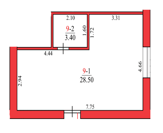 1-кімнатна 31.9 м² в ЖК Конторський від 23 650 грн/м², Харків