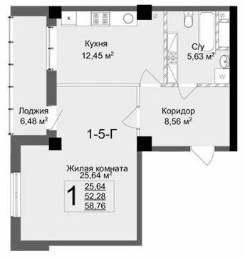 1-кімнатна 58.76 м² в ЖК Люксембург від 49 950 грн/м², Харків