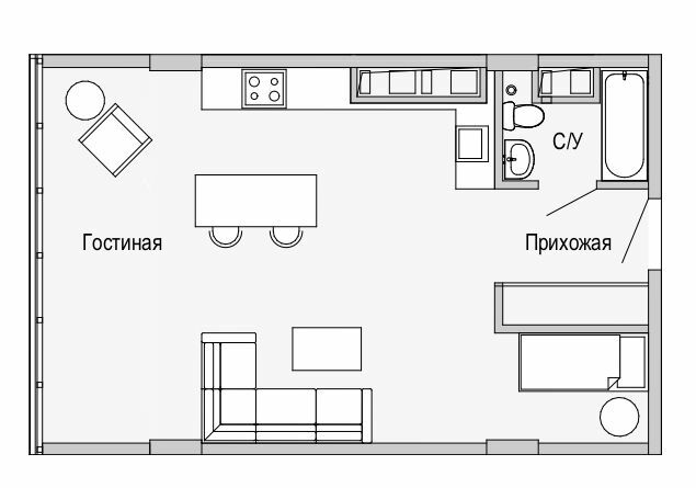 1-кімнатна 51.43 м² в Апарт-комплекс Port City від 36 200 грн/м², Дніпро