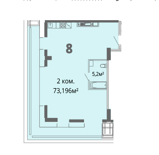 2-комнатная 73.19 м² в ЖК Грани от 26 200 грн/м², Днепр