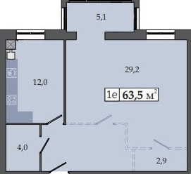 1-комнатная 63.5 м² в ЖК Счастливый в Днепре от 20 300 грн/м², Днепр
