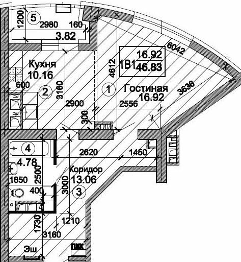 1-кімнатна 47.99 м² в ЖК Тріумф від 23 000 грн/м², Дніпро