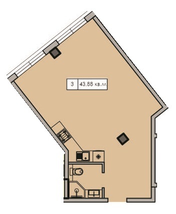 1-кімнатна 43.88 м² в ЖК CRYSTAL LUX від 18 650 грн/м², с-ще Ліски