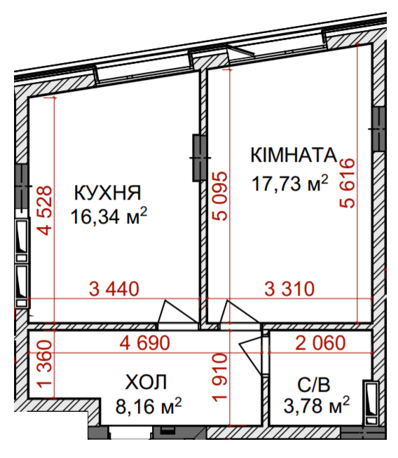 1-кімнатна 46.01 м² в КБ Ідеаліст від 73 950 грн/м², Київ