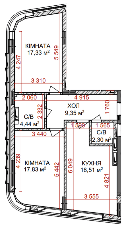 2-комнатная 69.76 м² в КД Идеалист от 68 250 грн/м², Киев