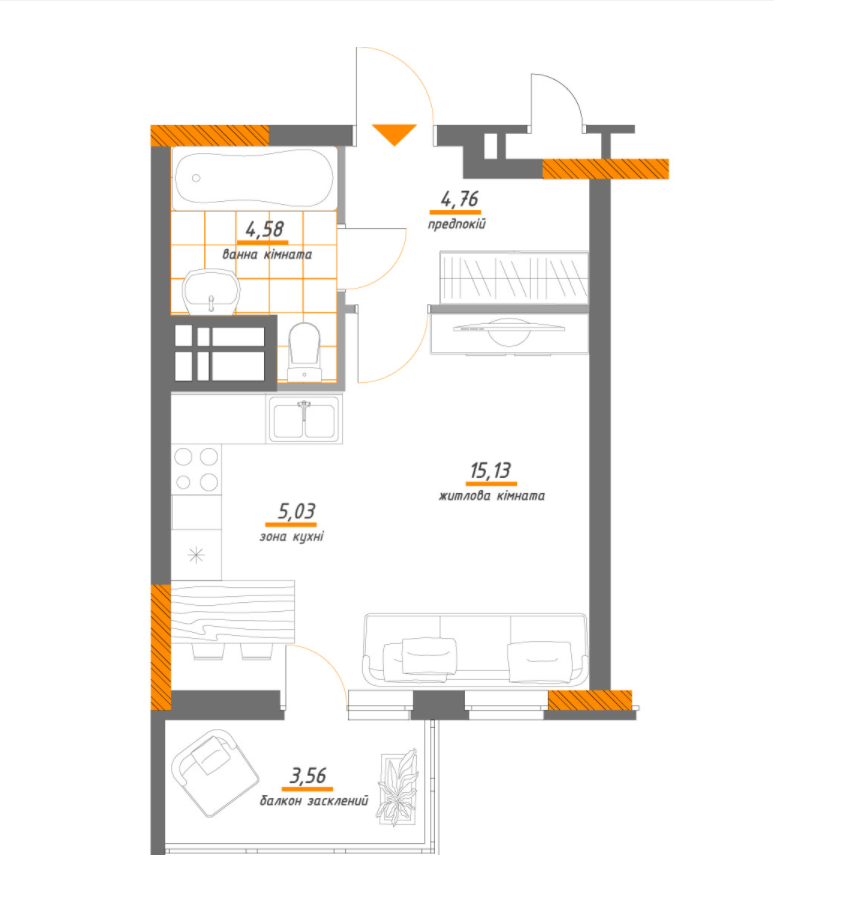 1-комнатная 33.06 м² в ЖК Нивки-Парк от 74 655 грн/м², Киев