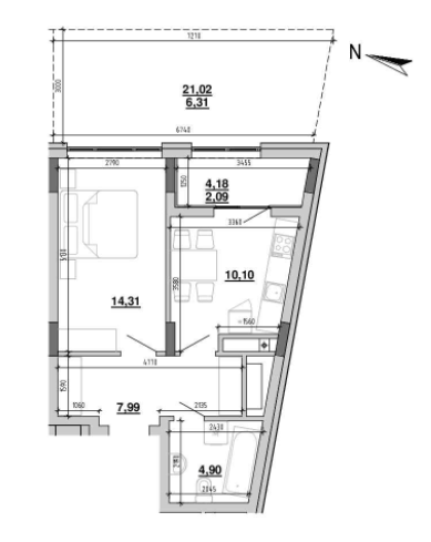 1-кімнатна 45.7 м² в ЖК Містечко Підзамче від 21 041 грн/м², Львів