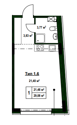 Студия 29.08 м² в ДД на ул. Тургеневская, 17 от 97 300 грн/м², Киев