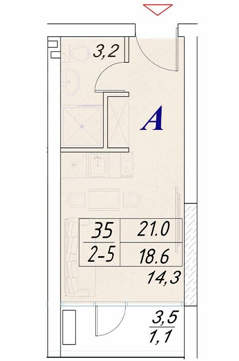 1-комнатная 21 м² в Апарт-комплекс Best Resort Apartments от 32 550 грн/м², г. Черноморск