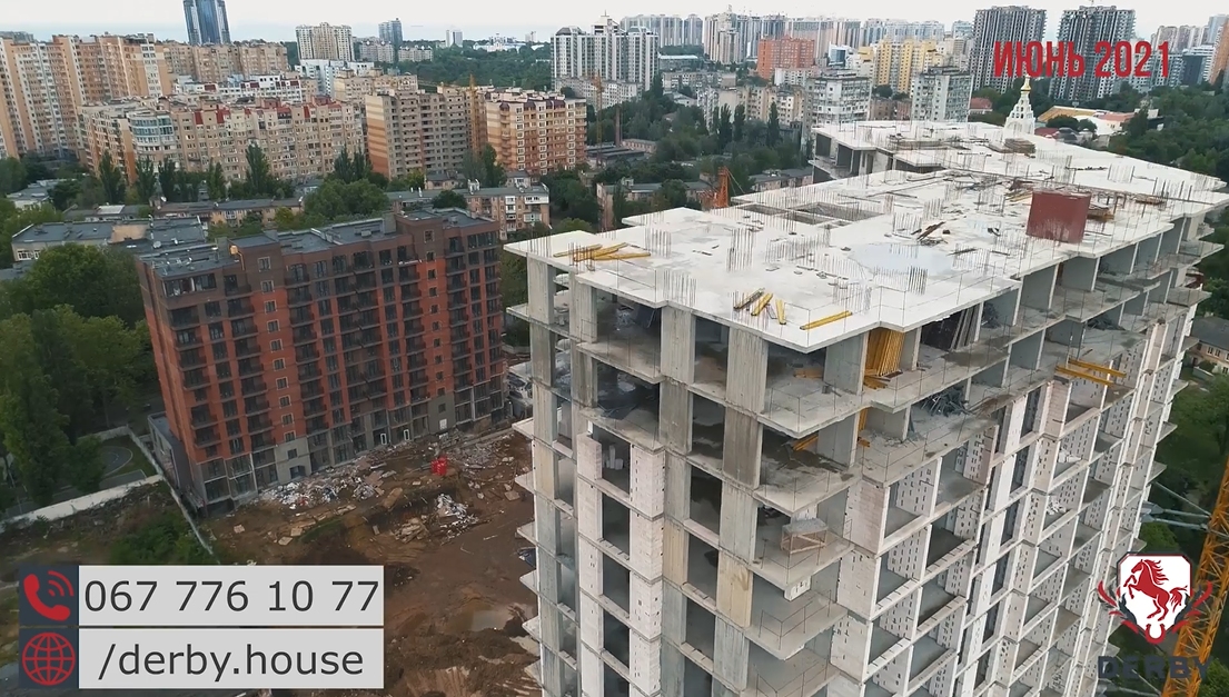 Ход строительства ЖК DERBY Style House, июнь, 2021 год
