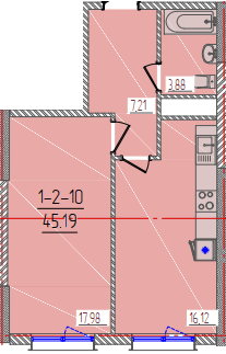 1-кімнатна 45.19 м² в ЖК KADORR City від 22 550 грн/м², Одеса