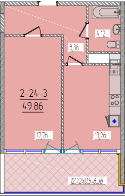 1-комнатная 49.86 м² в ЖК KADORR City от 22 900 грн/м², Одесса