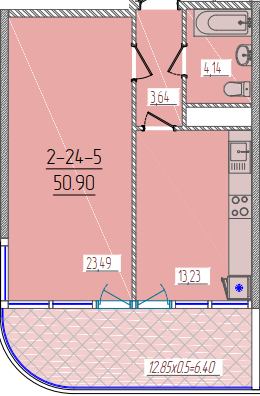 1-комнатная 50.9 м² в ЖК KADORR City от 22 900 грн/м², Одесса