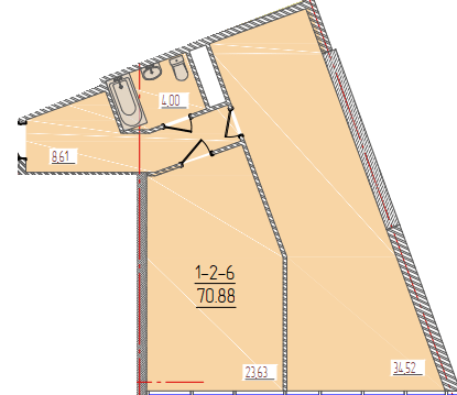 1-кімнатна 70.88 м² в ЖК KADORR City від 22 900 грн/м², Одеса