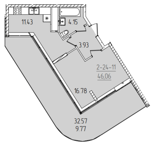 1-кімнатна 46.06 м² в ЖК KADORR City від 23 300 грн/м², Одеса