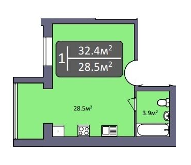 Студия 32.4 м² в ЖК Северная Мечта от 16 400 грн/м², Николаев