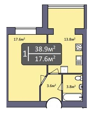 1-комнатная 38.9 м² в ЖК Северная Мечта от 16 400 грн/м², Николаев