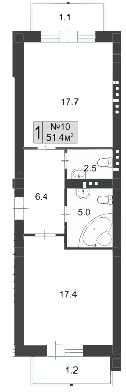 1-комнатная 51.4 м² в ЖК Palais Royal (Зеленый Мыс) от 31 450 грн/м², с. Крыжановка