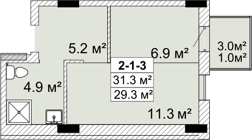 1-кімнатна 31.3 м² в ЖК SMART City-2 від 19 150 грн/м², Одеса