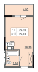 1-кімнатна 29 м² в ЖК Акварель-3 від 26 250 грн/м², Одеса