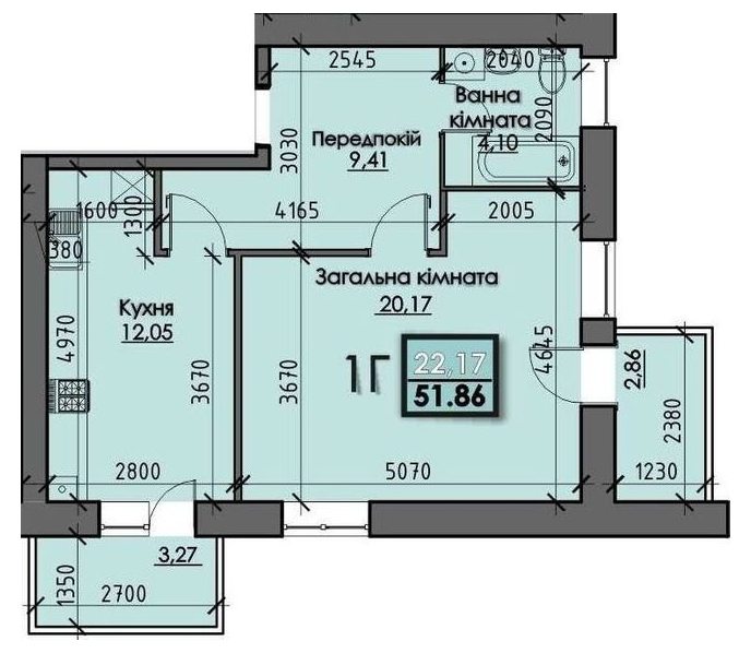 1-кімнатна 51.86 м² в ЖК SANTORINI від 20 000 грн/м², Суми