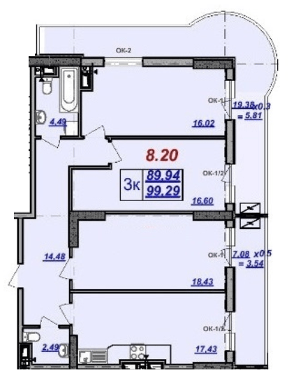 3-комнатная 99.29 м² в ЖК Милос от 29 550 грн/м², Одесса