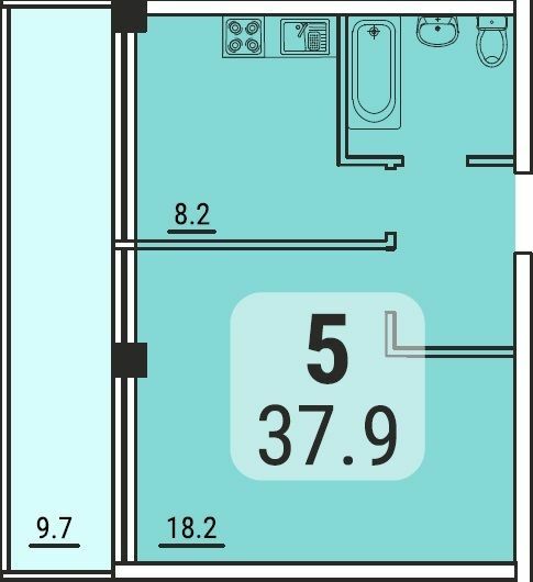 1-комнатная 37.9 м² в ЖК Море от 33 250 грн/м², Одесса