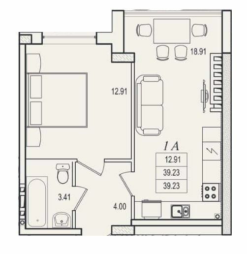 1-кімнатна 39.23 м² в ЖК Приморські Сади від 19 950 грн/м², Одеса
