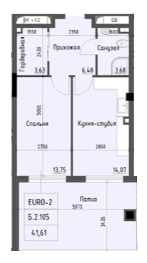 1-кімнатна 41.61 м² в ЖК Простір+ на Дачній від 31 250 грн/м², Одеса