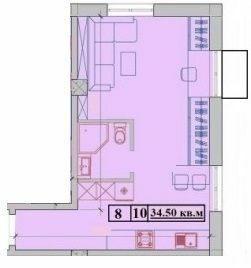 1-кімнатна 34.5 м² в ЖК Малий Марсель 2 від 17 450 грн/м², с-ще Ліски