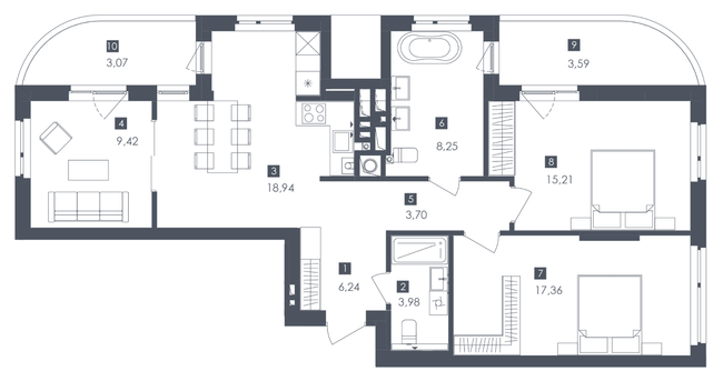 3-кімнатна 89.76 м² в ЖК Safe Town від 36 700 грн/м², Львів