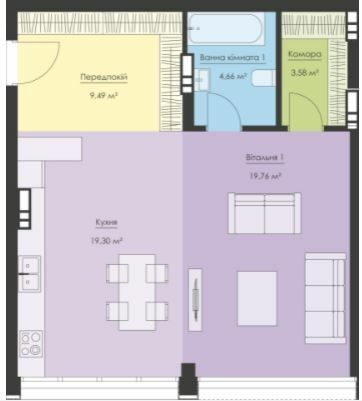 1-комнатная 56.79 м² в ЖК Новый Подол от 70 450 грн/м², Киев