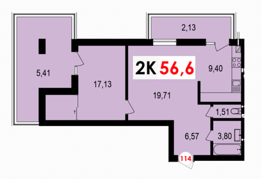 2-кімнатна 56.6 м² в ЖК Долішній від 13 400 грн/м², Івано-Франківськ