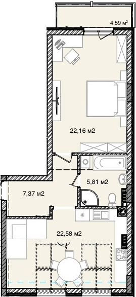 1-комнатная 60.12 м² в ЖК На Кондукторской от 38 100 грн/м², Львов