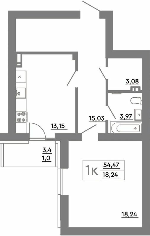 1-комнатная 54.47 м² в ЖК Scandia от 20 900 грн/м², г. Бровары