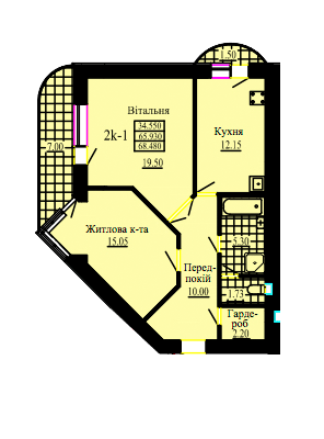 2-кімнатна 68.48 м² в ЖК на вул. Скоропадського, 14 від 12 900 грн/м², м. Трускавець