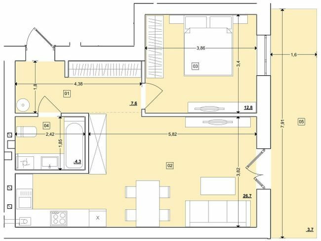 1-комнатная 55.18 м² в ЖК Этно Дом от 17 900 грн/м², с. Горишний