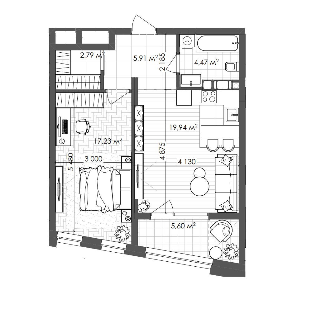 1-комнатная 55.94 м² в ЖК Krauss Gallery от 142 500 грн/м², Киев