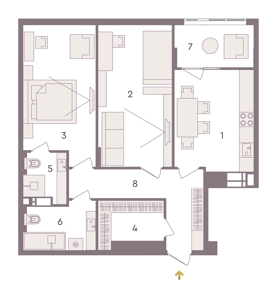 2-комнатная 77.99 м² в ЖК Senat от 34 840 грн/м², Киев